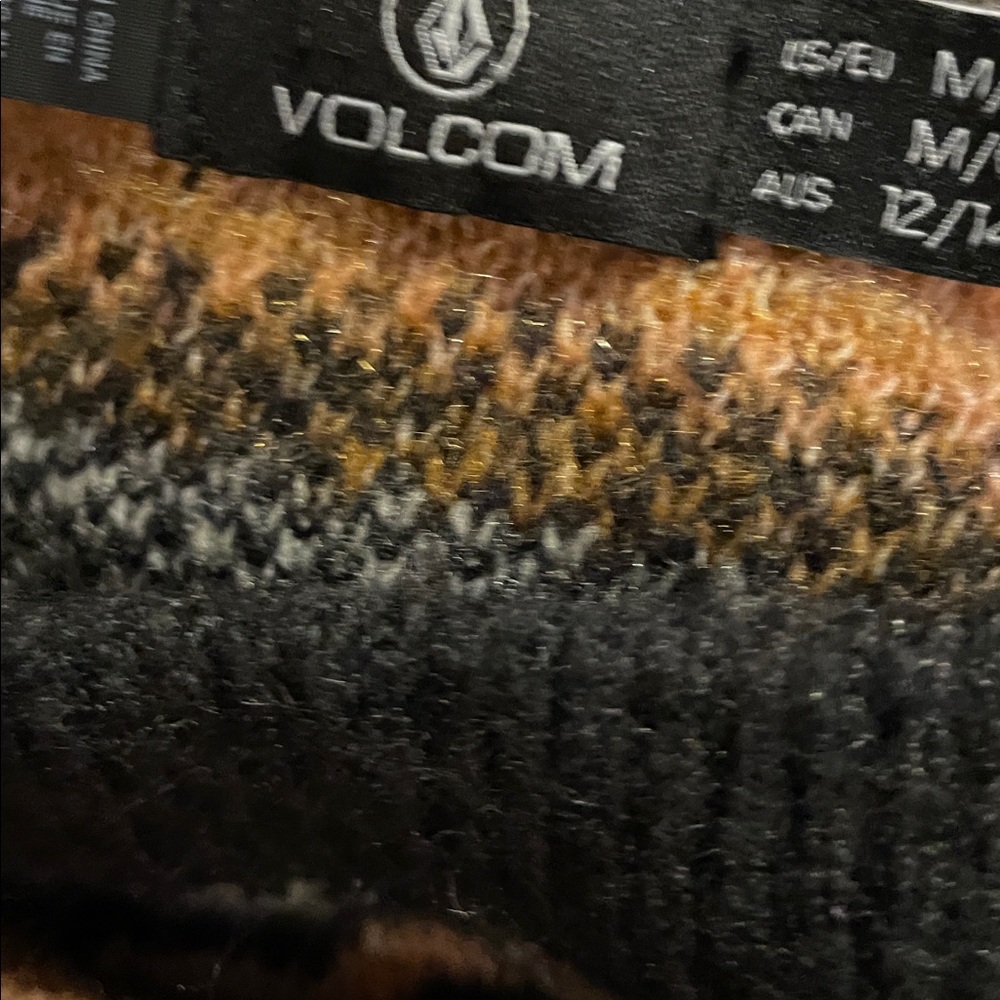 Volcom M/L Not Fairisle Sweater Patterned Black A… - image 4